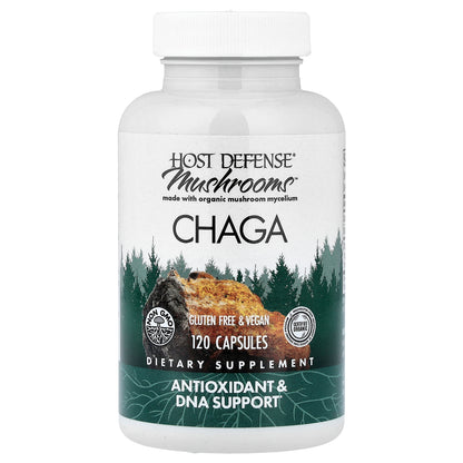 Host Defense, Mushrooms™, Chaga, 120 Capsules (0.5 g per Capsule)