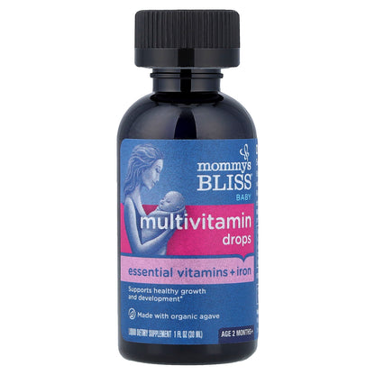 Mommy's Bliss, Baby Multivitamin Drops, Essential Vitamins + Iron, Age 2 Months +, 1 fl oz ( 30 ml)