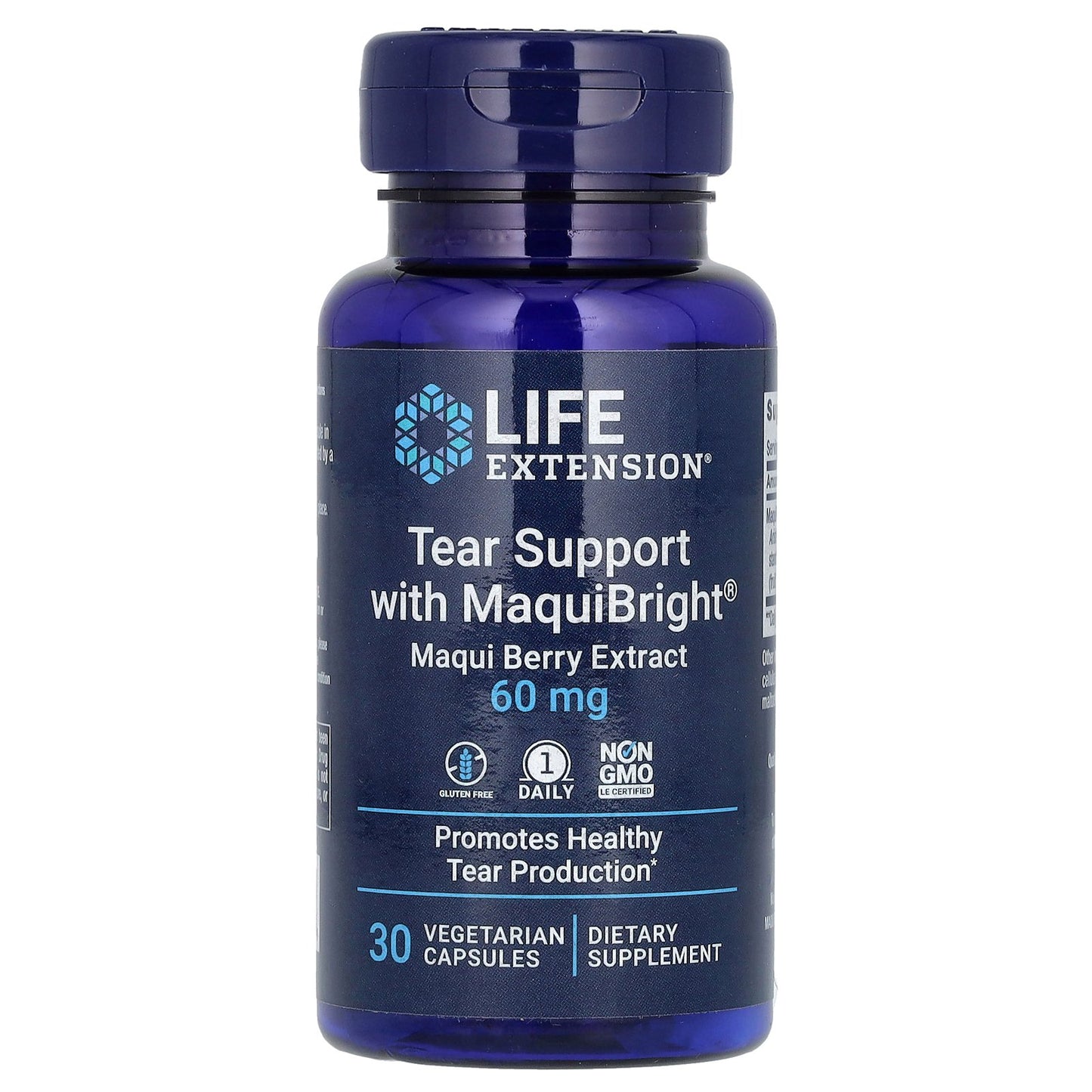 Life Extension, Tear Support with MaquiBright, Maqui Berry Extract, 60 mg, 30 Vegetarian Capsules
