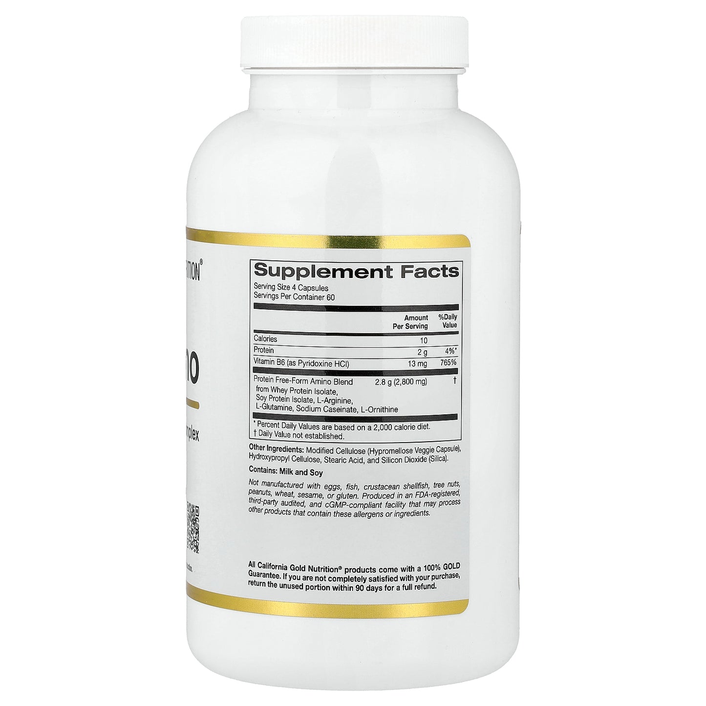 California Gold Nutrition, Total Amino with Vitamin B-6, and 20 Amino Acid Blend, 240 Veggie Capsules