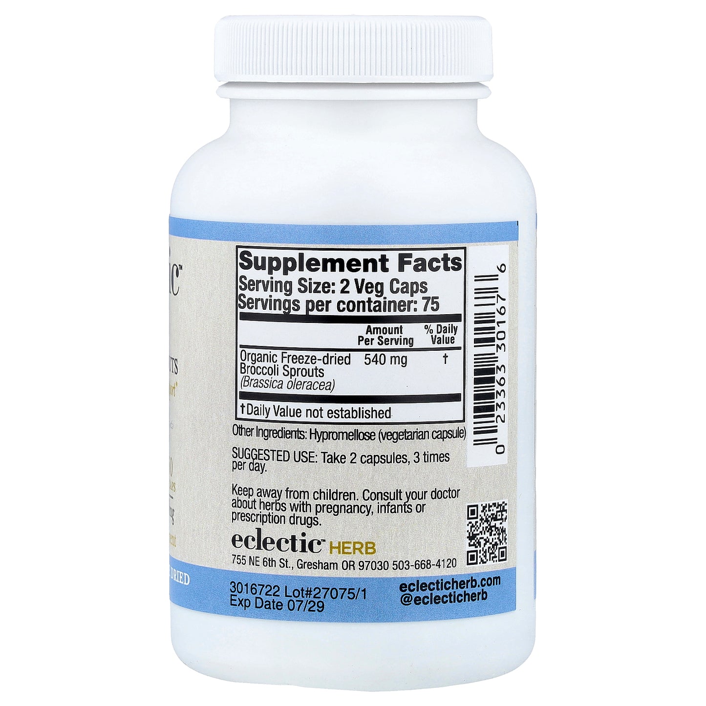 Eclectic Herb, Broccoli Sprouts, 270 mg, 150 Veg Caps