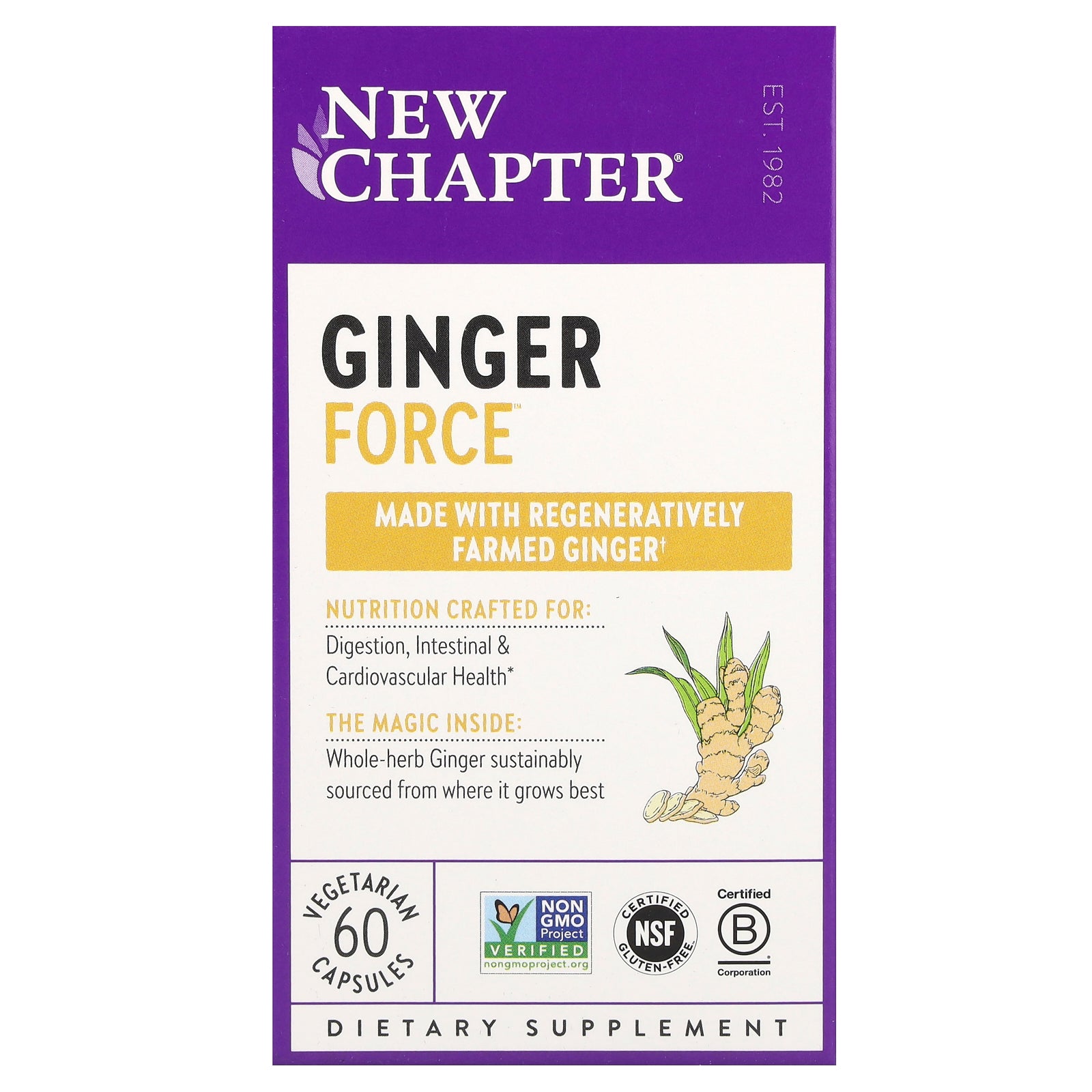 New Chapter, Ginger Force™, 60 Vegetarian Capsules