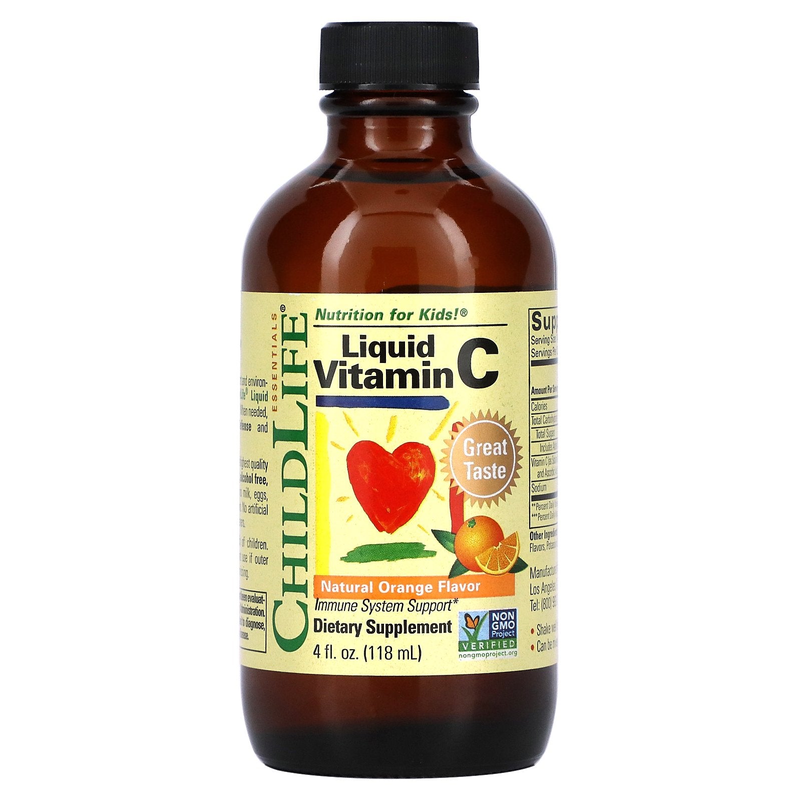 ChildLife Essentials, Essentials, Liquid Vitamin C, Natural Orange, 4 fl oz (118.5 ml)