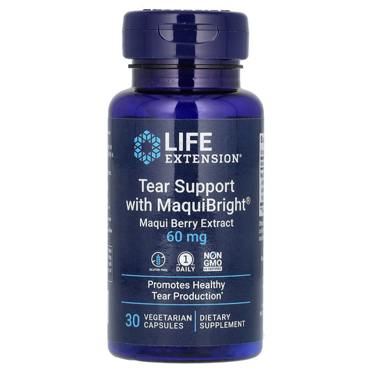 Life Extension, Tear Support with MaquiBright, Maqui Berry Extract, 60 mg, 30 Vegetarian Capsules