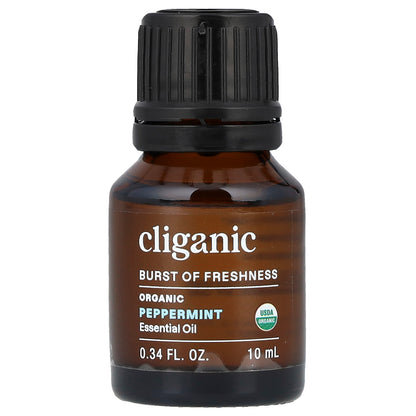 Cliganic, Organic Essential Oil, Peppermint , 0.34 fl oz (10 ml)