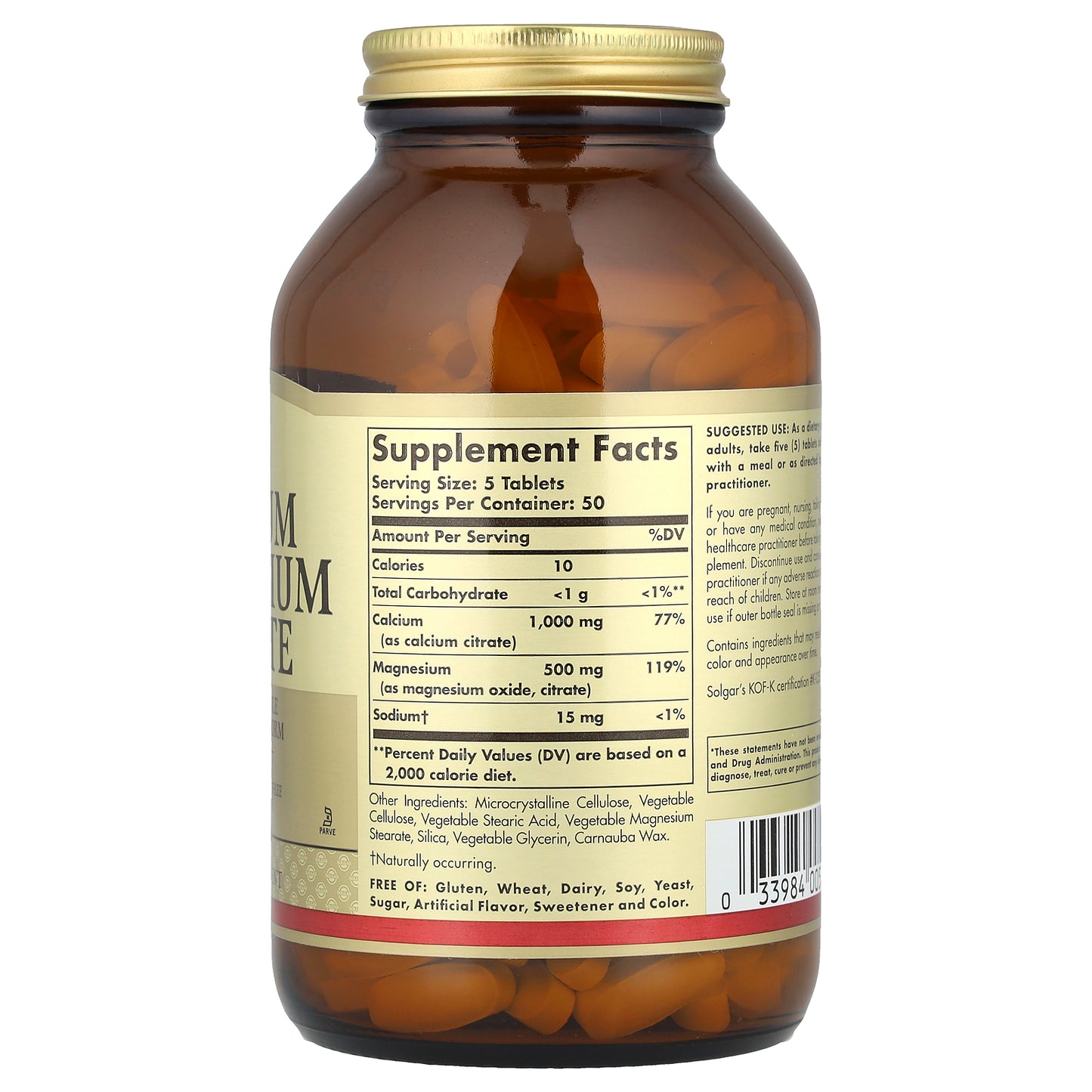 Solgar, Calcium Magnesium Citrate, 250 Tablets