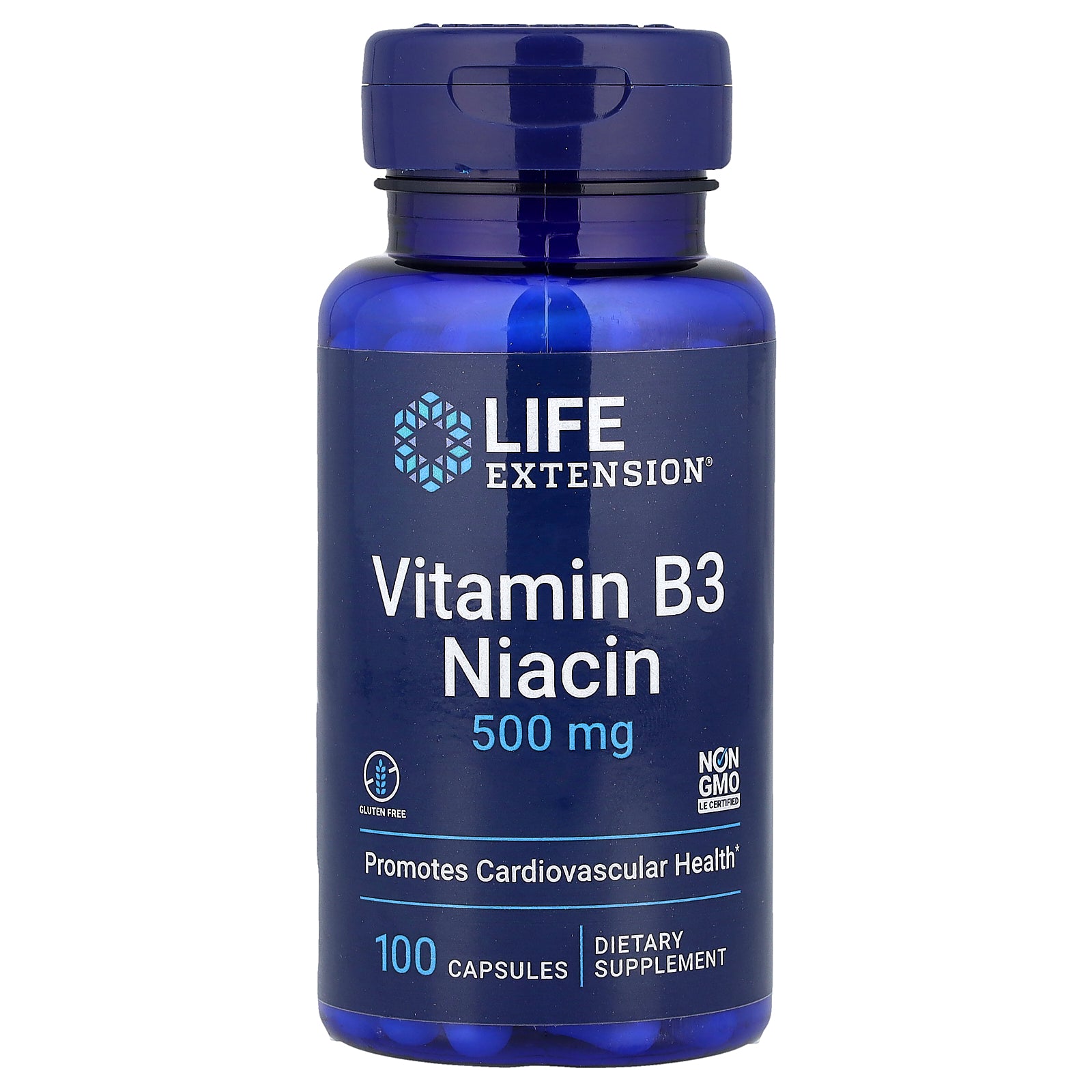 Life Extension, Vitamin B3 Niacin, 500 mg, 100 Capsules