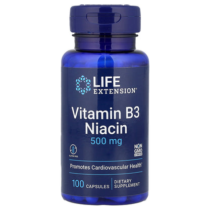 Life Extension, Vitamin B3 Niacin, 500 mg, 100 Capsules