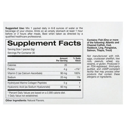 California Gold Nutrition, Collagen Peptides Plus Vitamin C & Hyaluronic Acid, Pomegranate, 30 Packets, 0.19 oz (5.38 g) Each