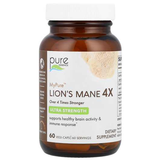 Pure Essence, MyPure™, Lion's Mane 4X, Ultra Strength, 60 Vegi-Caps