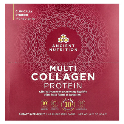Ancient Nutrition, Multi Collagen Protein, 40 Single Stick Packs, 0.36 oz (10.1 g) Each