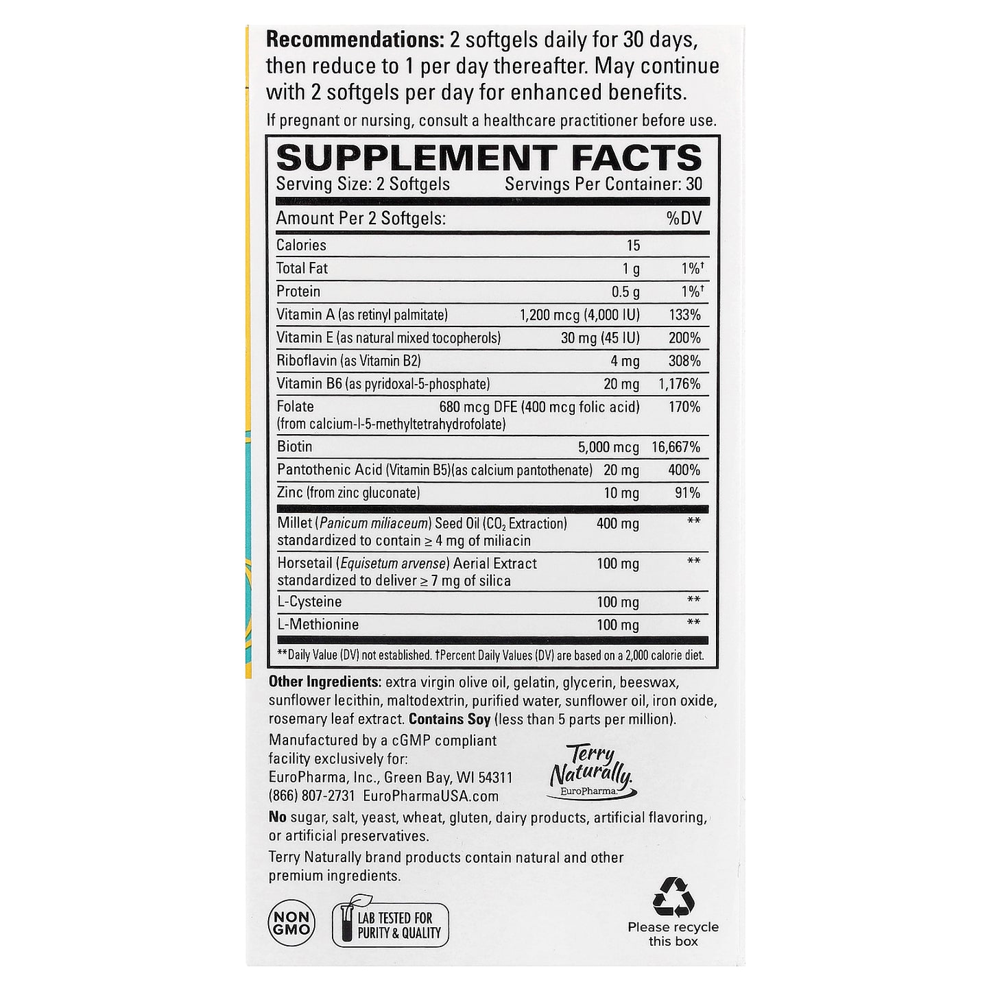 Terry Naturally, Hair Renew Formula®, 60 Softgels