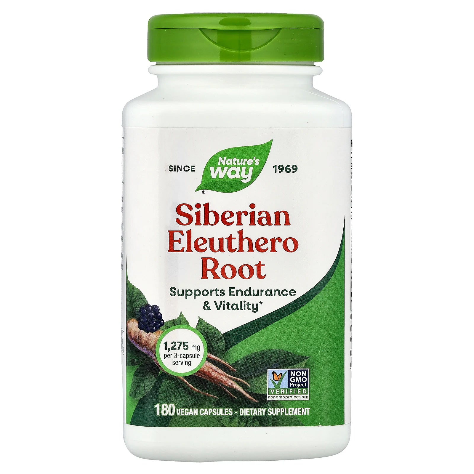 Nature's Way, Siberian Eleuthero Root, 180 Vegan Capsules (425 mg per Capsule)