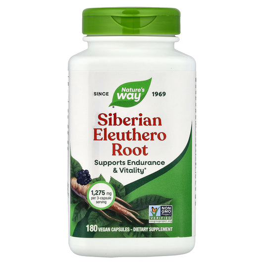 Nature's Way, Siberian Eleuthero Root, 180 Vegan Capsules (425 mg per Capsule)