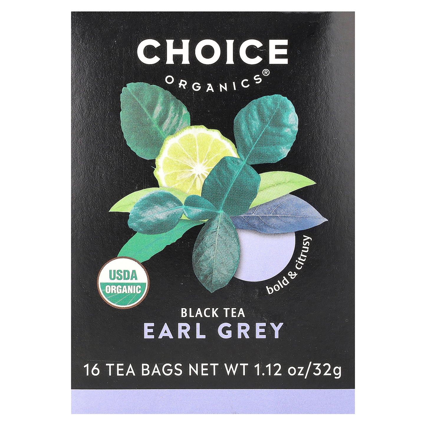 Choice Organics, Black Tea, Earl Grey, 16 Tea Bags, 1.12 oz (32 g)