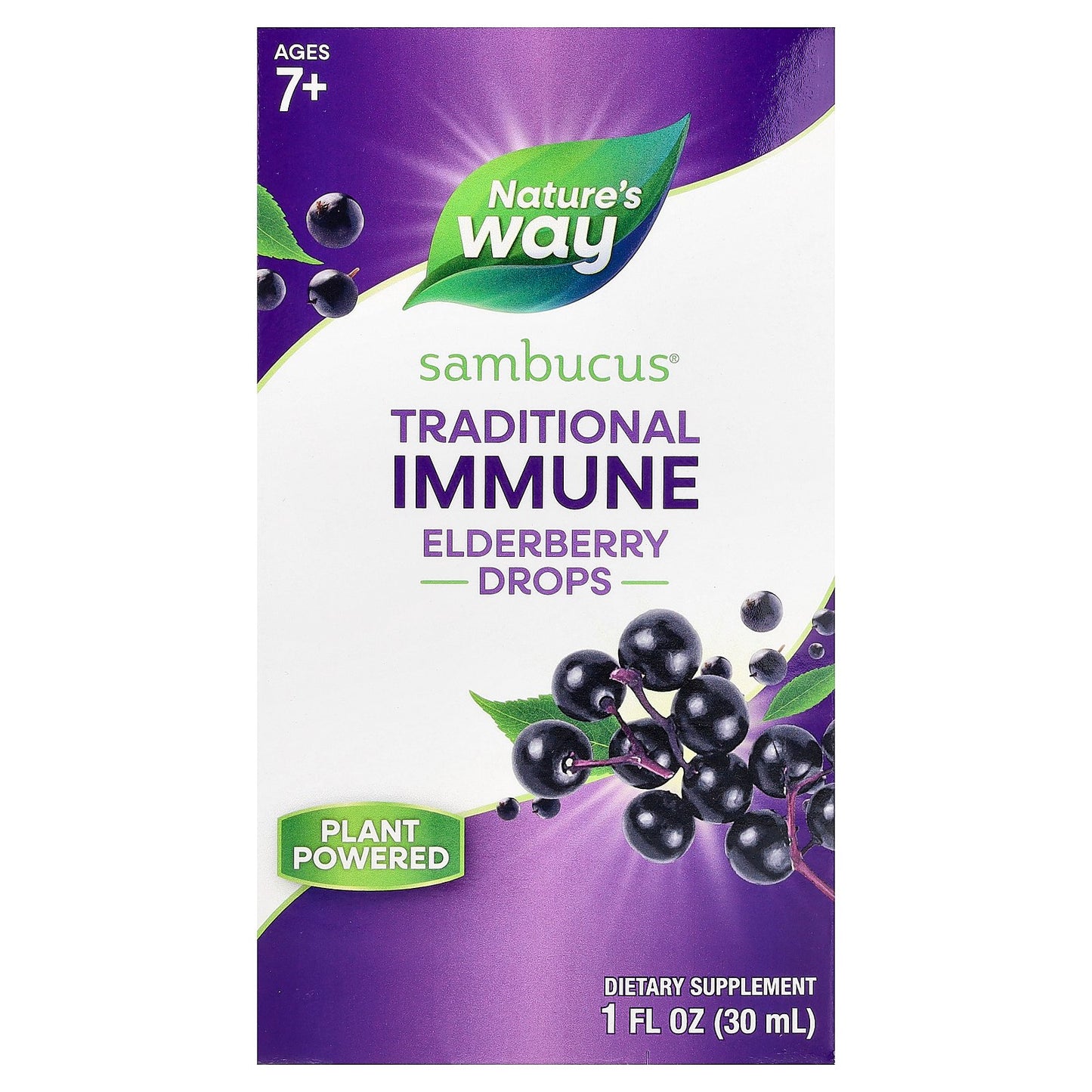 Nature's Way, Sambucus® Elderberry Drops, Ages 7+, Berry, 1 fl oz (30 ml)