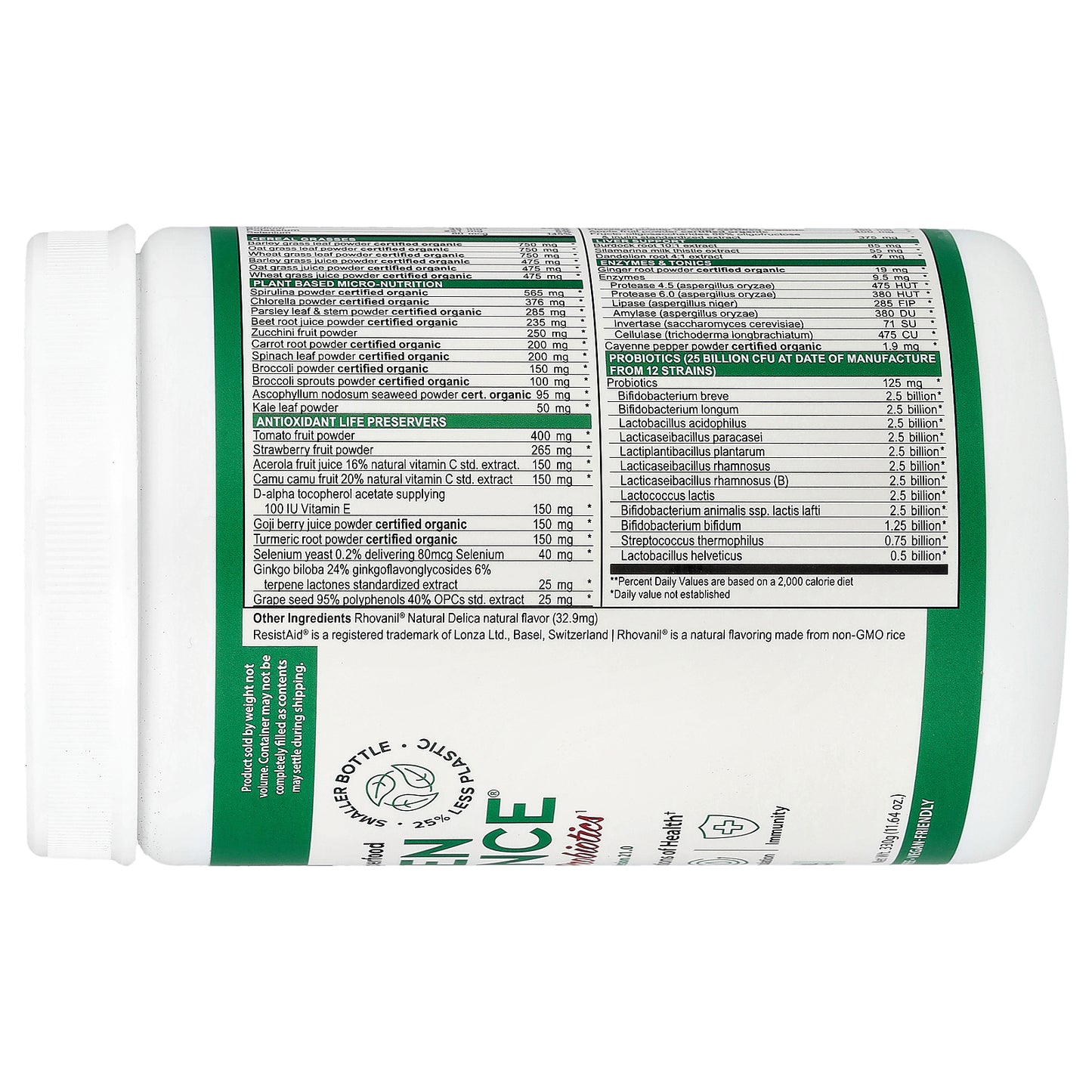 Vibrant Health, Green Vibrance® +25 Billion Probiotics, Version 21.0, Original, 11.64 oz (330 g)