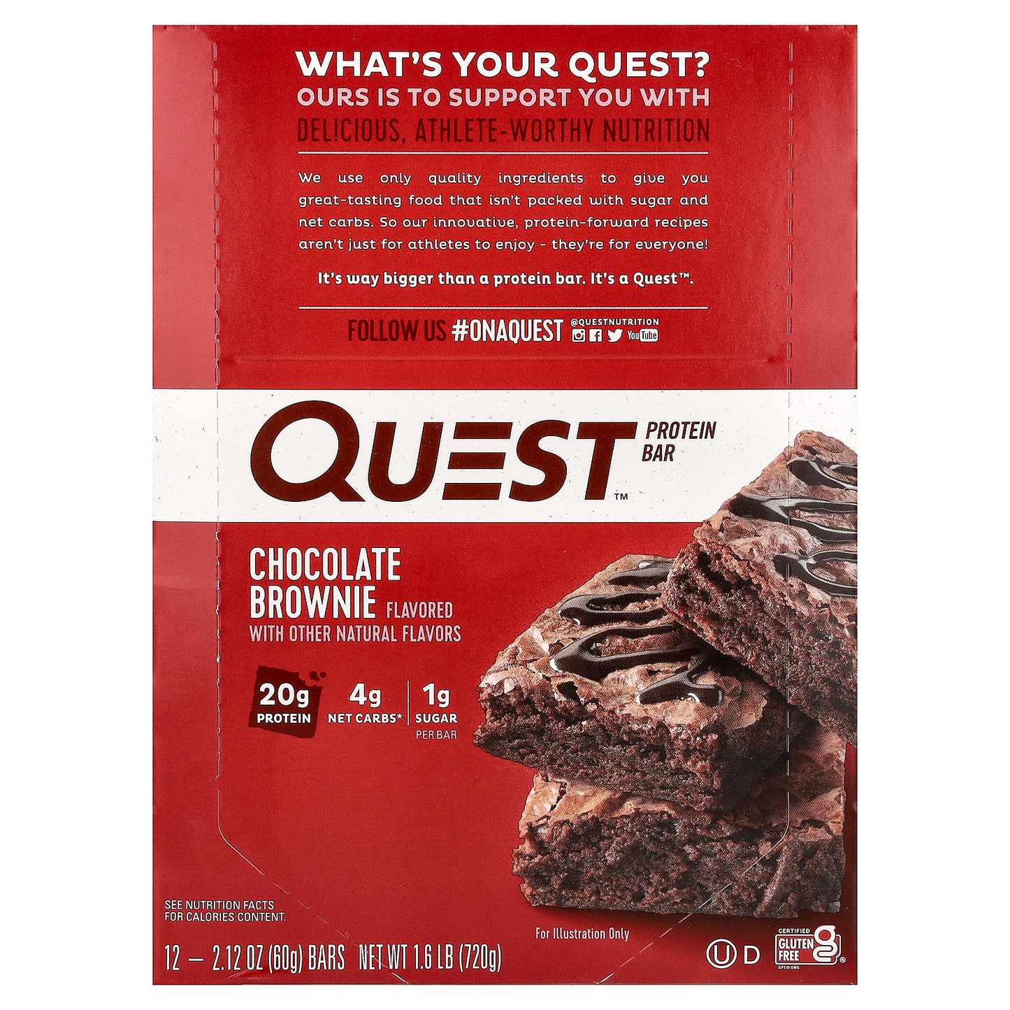 Quest Nutrition, Protein Bar, Chocolate Brownie, 12 Bars, 2.12 oz (60 g) Each