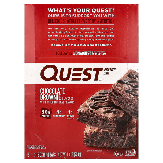 Quest Nutrition, Protein Bar, Chocolate Brownie, 12 Bars, 2.12 oz (60 g) Each