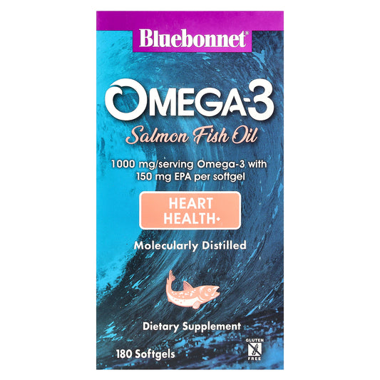 Bluebonnet Nutrition, Omega-3 Salmon Fish Oil, 1,000 mg, 180 Softgels