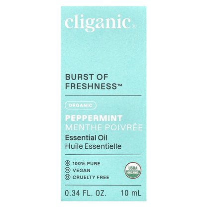 Cliganic, Organic Essential Oil, Peppermint , 0.34 fl oz (10 ml)