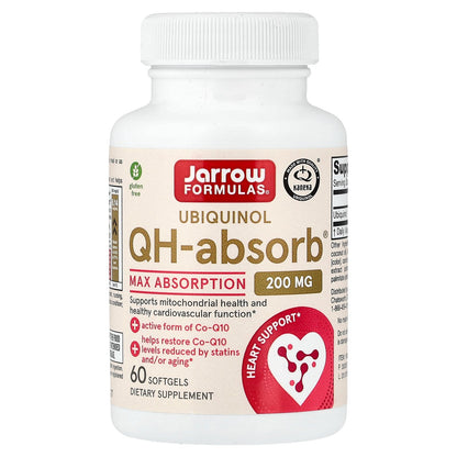 Jarrow Formulas, Ubiquinol, QH-Absorb, Max Absorption, 200 mg, 60 Softgels