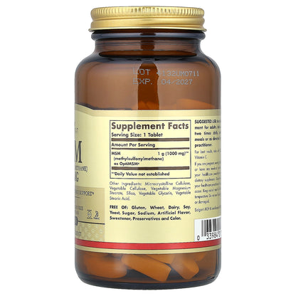 Solgar, MSM (Methylsulfonylmethane), 1,000 mg, 120 Tablets