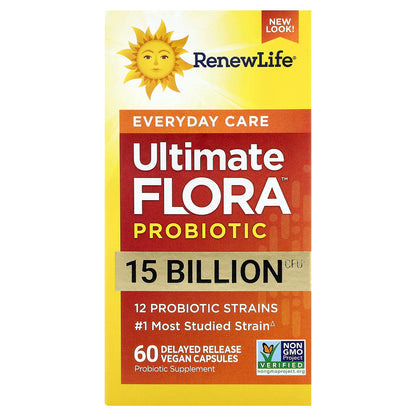 Renew Life, Ultimate Flora™, Everyday Care Probiotic, 60 Delayed Release Vegan Capsules