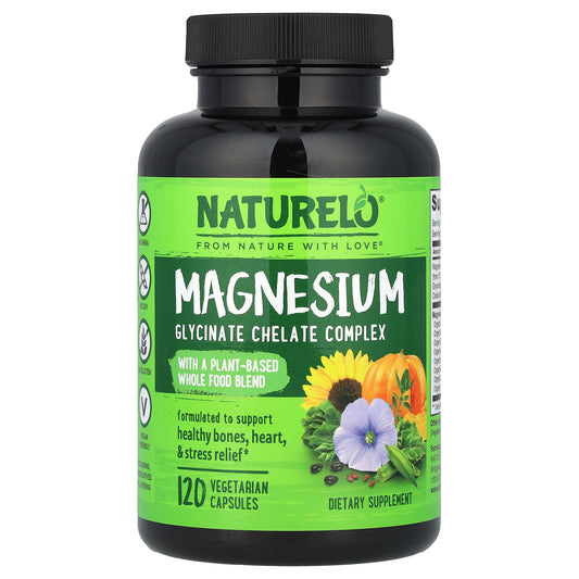 NATURELO, Magnesium Glycinate Chelate Complex, 120 Vegetarian Capsules