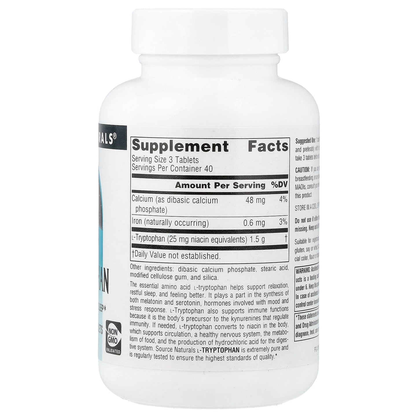 Source Naturals, L-Tryptophan, 120 Tablets