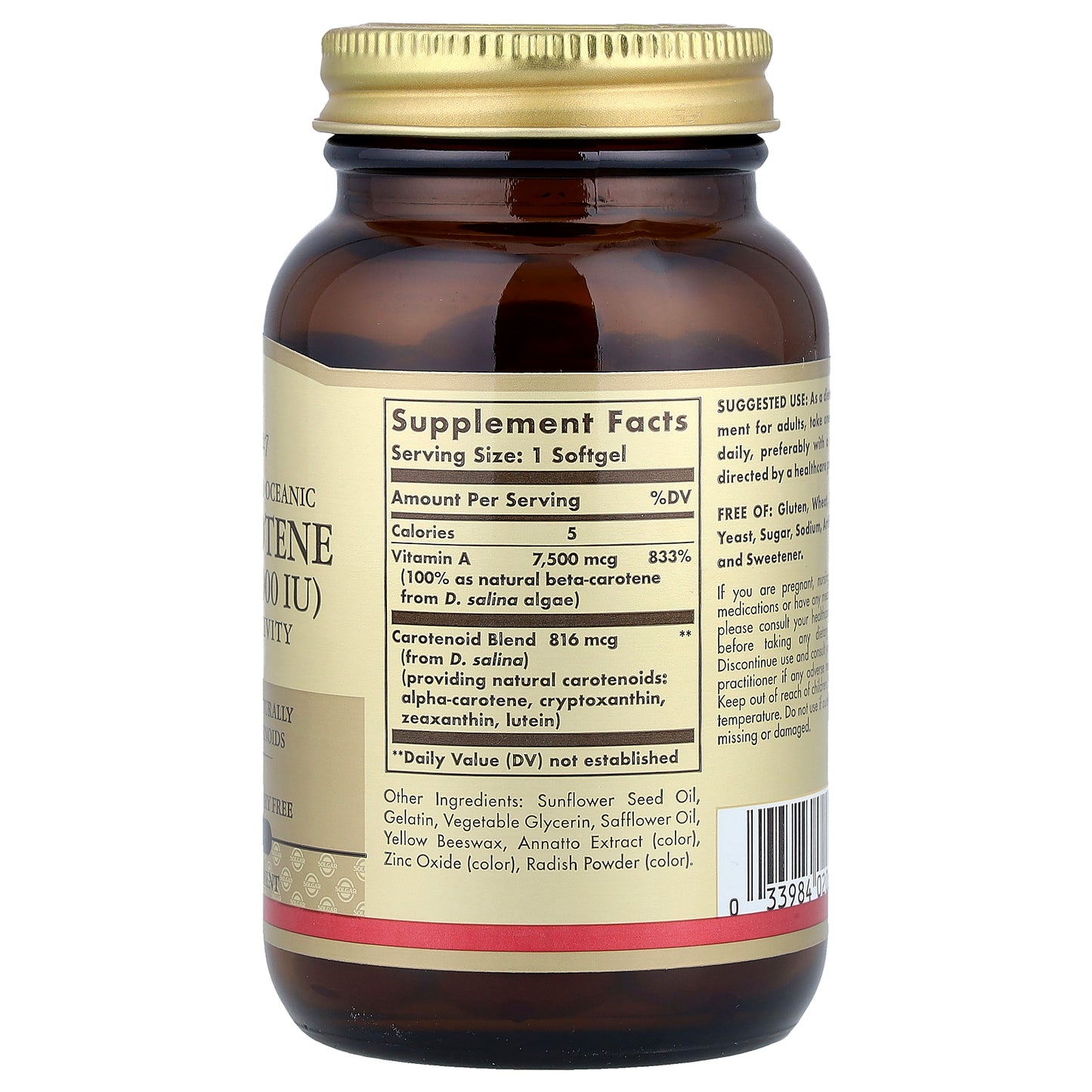 Solgar, Naturally Sourced Oceanic Beta-Carotene, 90 Softgels