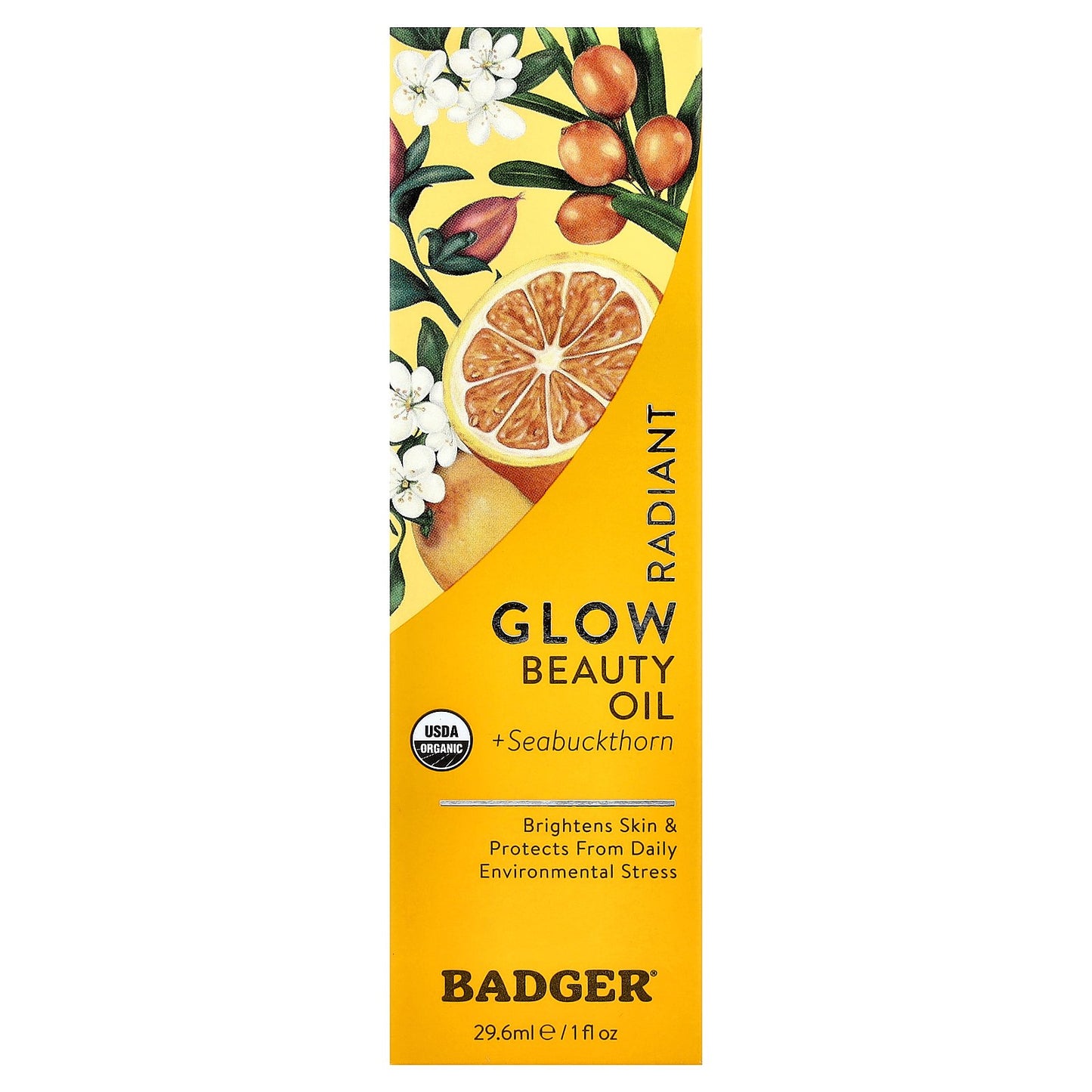Badger, Glow Beauty Oil + Seabuckthorn, 1 fl oz (29.6 ml)