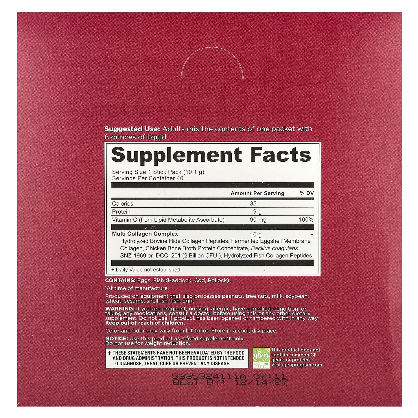 Ancient Nutrition, Multi Collagen Protein, 40 Single Stick Packs, 0.36 oz (10.1 g) Each