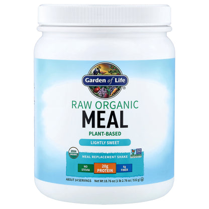Garden of Life, RAW Organic Meal Replacement Shake, Lightly Sweet, 1 lb 2.76 oz (532 g)