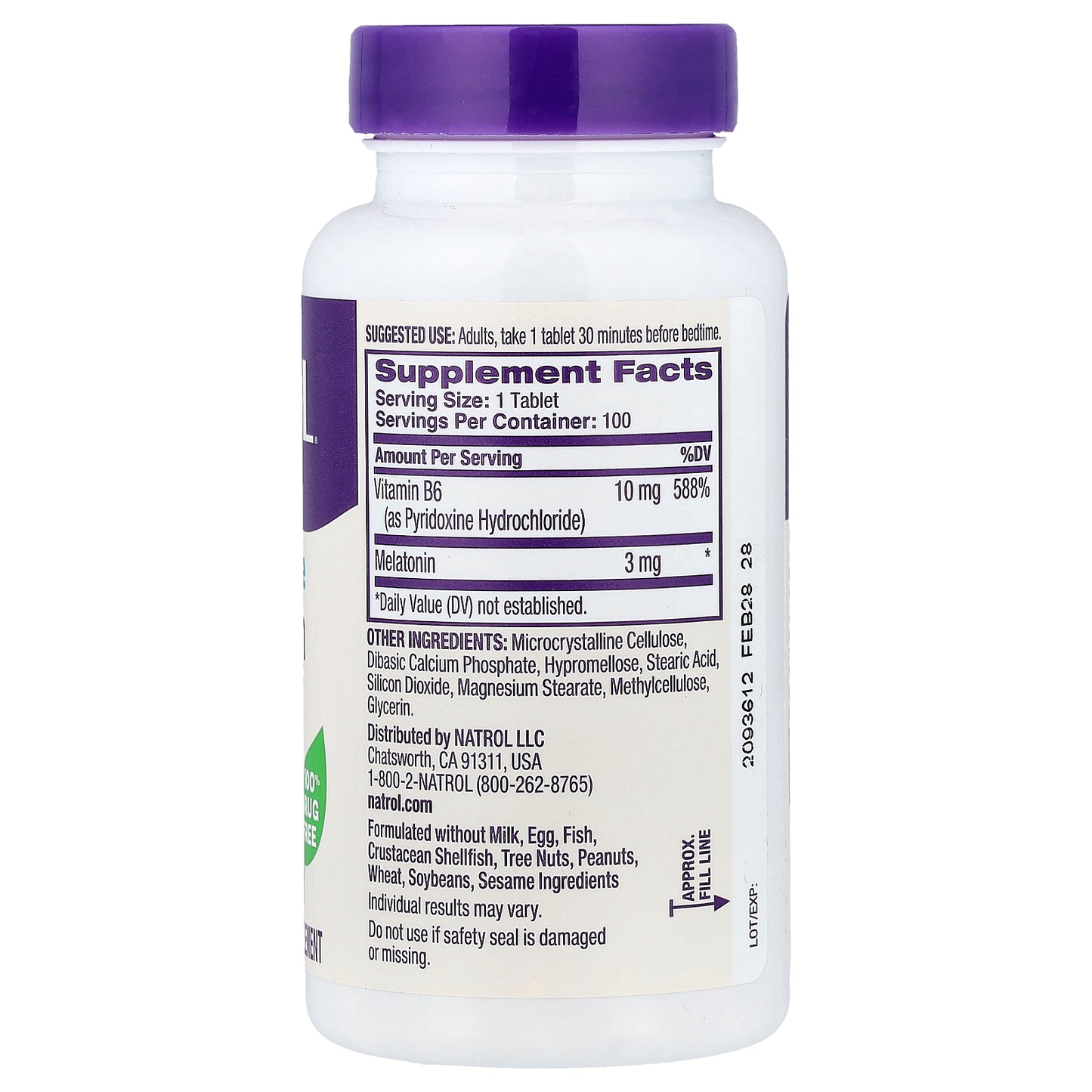 Natrol, Melatonin, Time Release, 100 Tablets