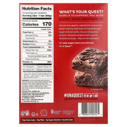 Quest Nutrition, Protein Bar, Chocolate Brownie, 12 Bars, 2.12 oz (60 g) Each