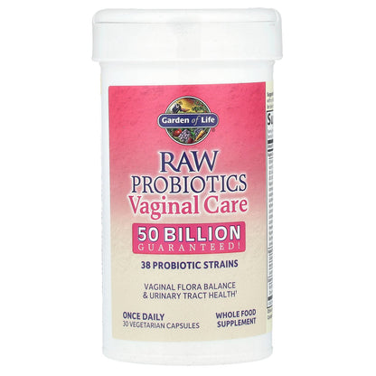 Garden of Life, RAW Probiotics, Vaginal Care, Shelf-Stable, 30 Vegetarian Capsules