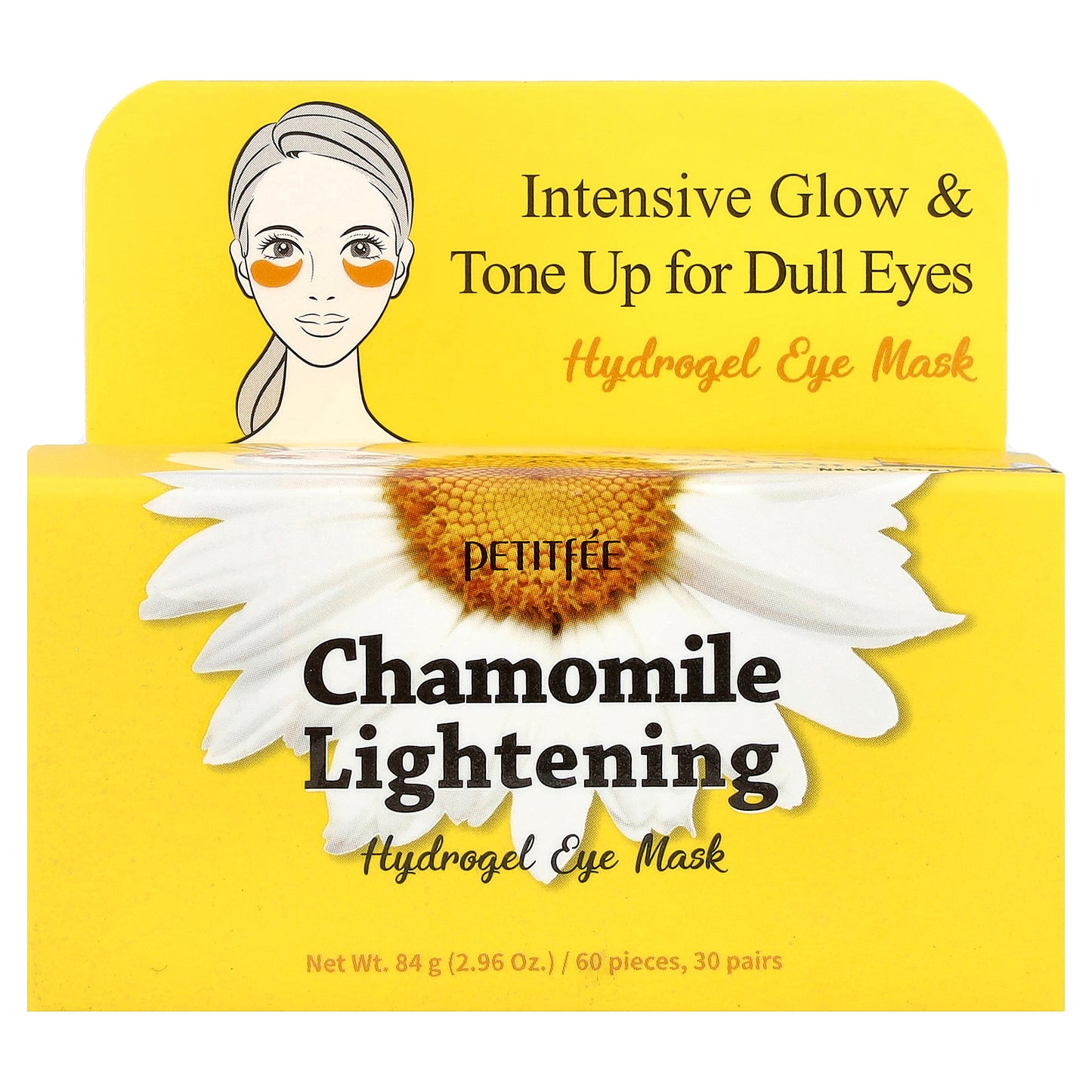 Petitfee, Chamomile Lightening Hydrogel Eye Mask, 60 Patches, 2.96 oz (84 g)