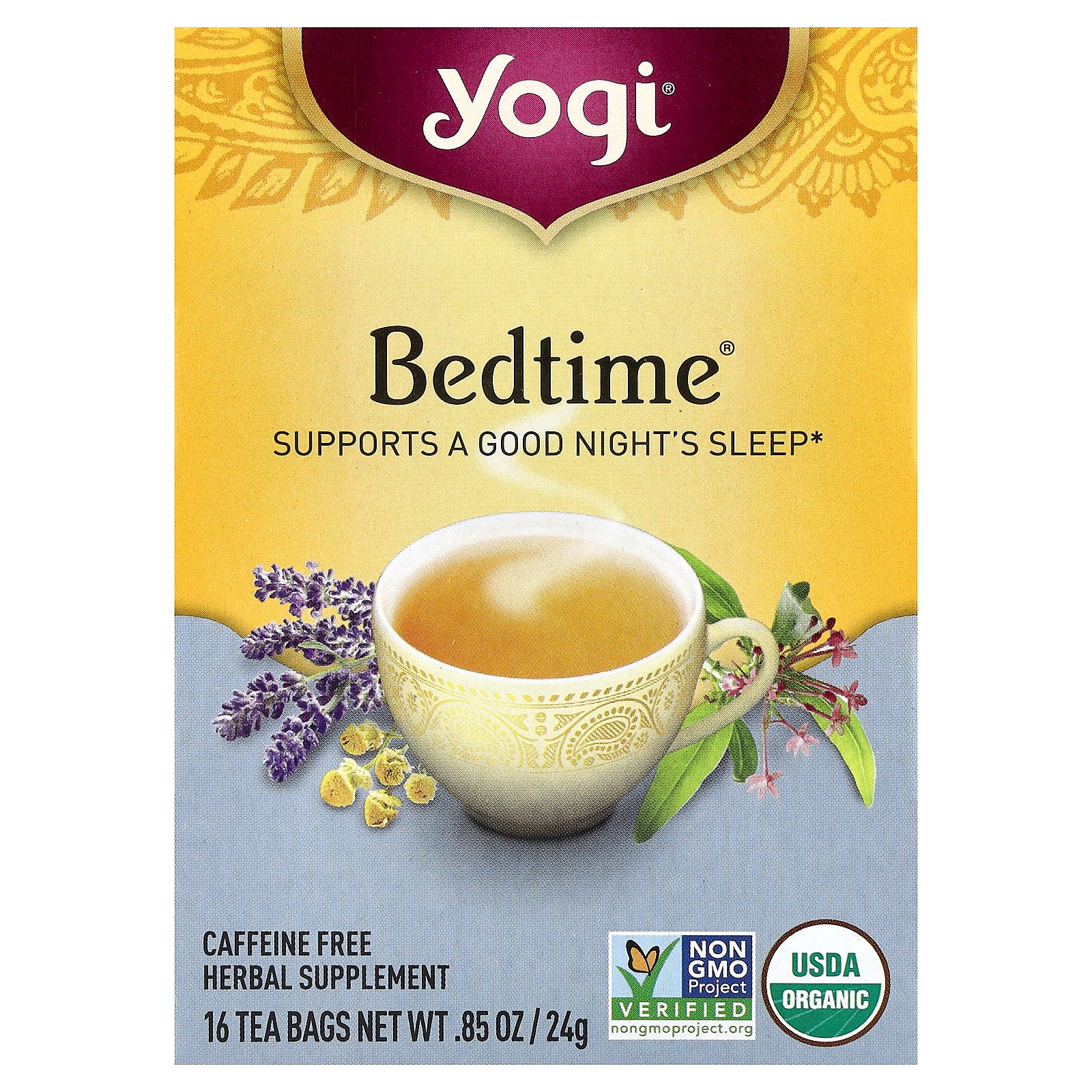 Yogi Tea, Bedtime®, Caffeine Free, 16 Tea Bags, .85 oz (24 g)