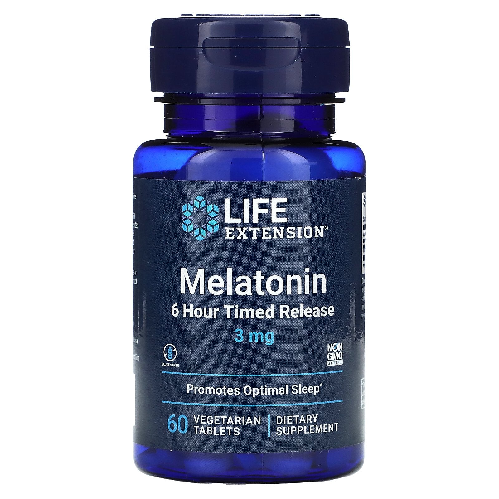 Life Extension, Melatonin, 6 Hour Timed Release, 3 mg, 60 Vegetarian Tablets