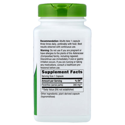 Nature's Way, Feverfew Herb, 380 mg, 180 Vegan Capsules