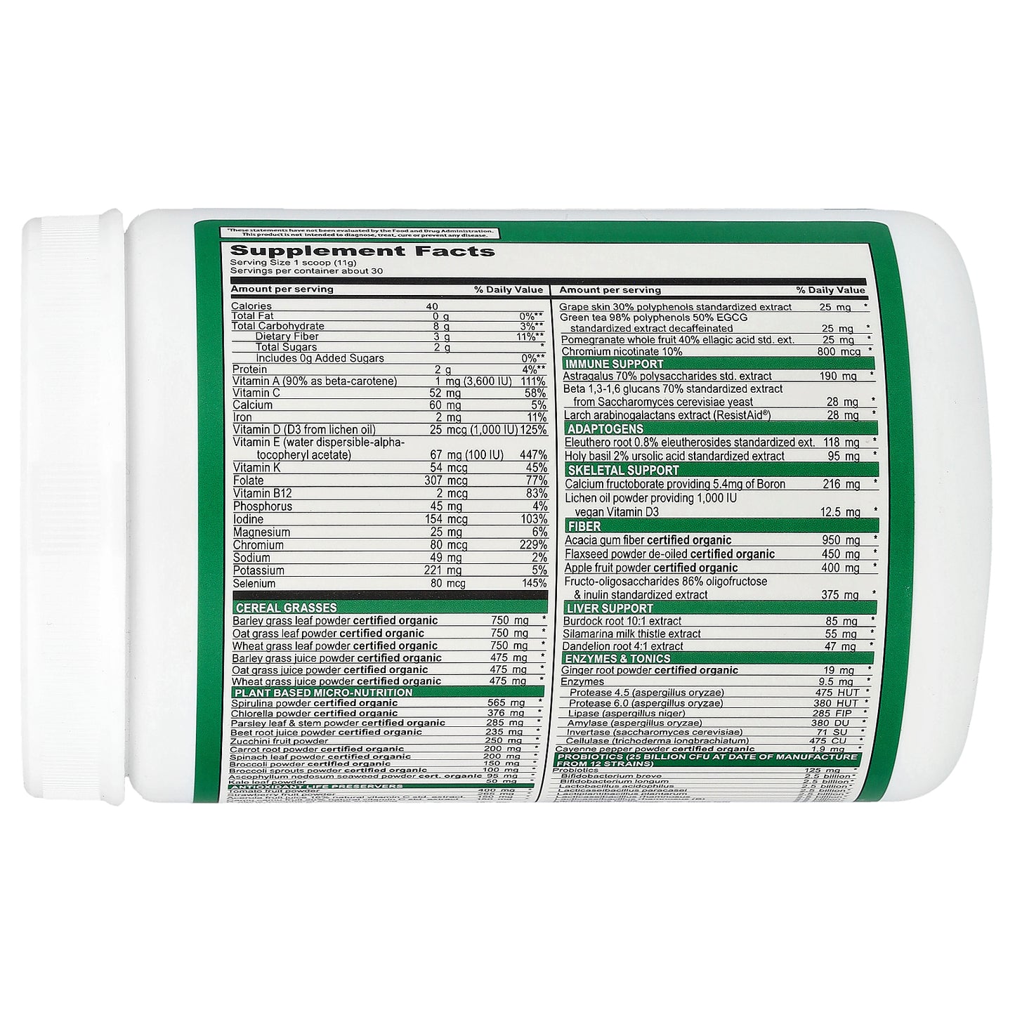 Vibrant Health, Green Vibrance® +25 Billion Probiotics, Version 21.0, Original, 11.64 oz (330 g)