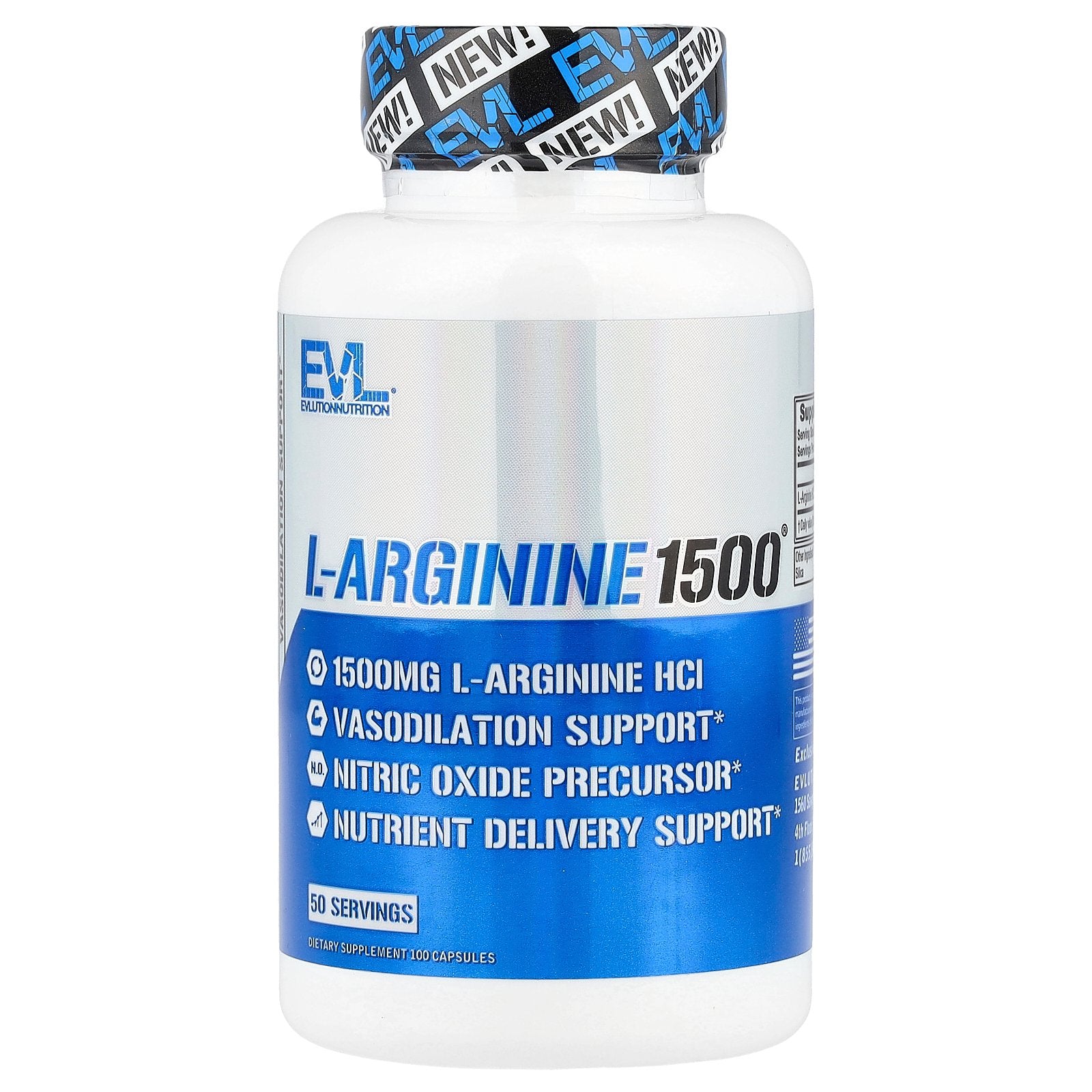 EVLution Nutrition, L-Arginine1500®, 100 Capsules (750 mg per Capsule)