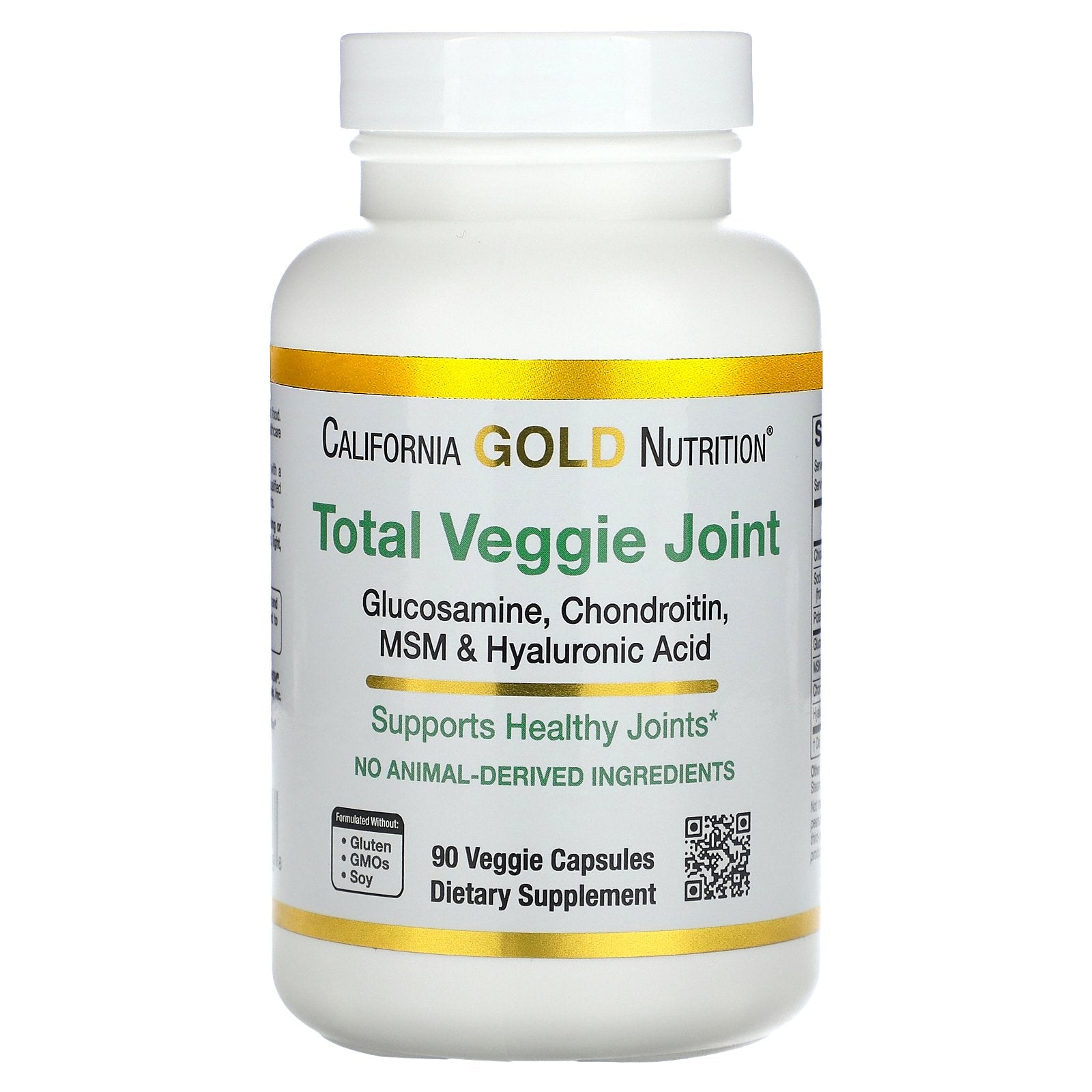 California Gold Nutrition, Total Veggie Joint Support Formula with Glucosamine, Chondroitin, MSM, and Hyaluronic Acid, 90 Veggie Capsules