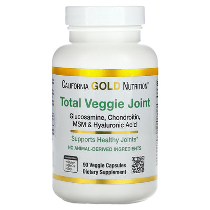 California Gold Nutrition, Total Veggie Joint Support Formula with Glucosamine, Chondroitin, MSM, and Hyaluronic Acid, 90 Veggie Capsules