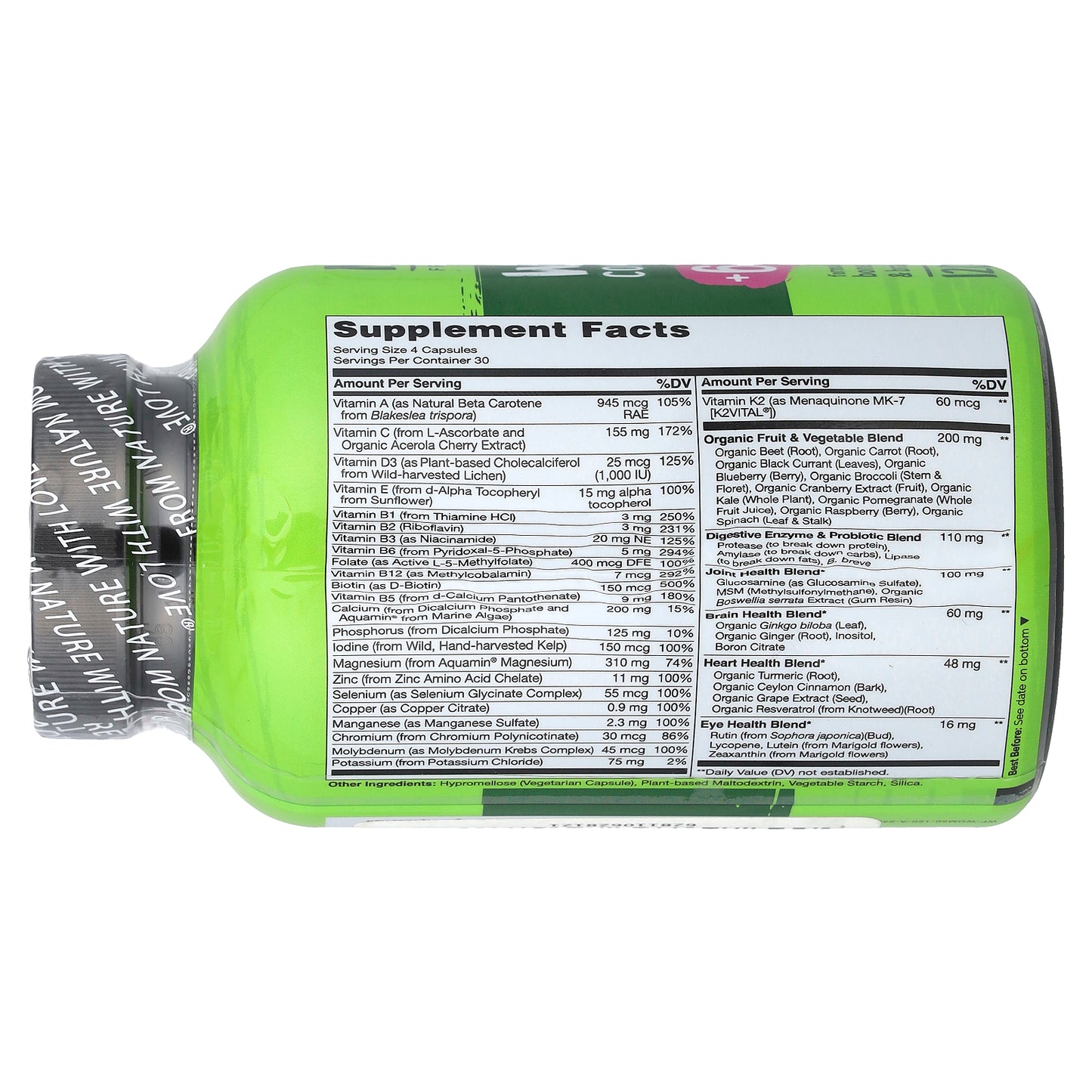 NATURELO, Whole Food Complete Multivitamin, For Women 50+, 120 Vegetarian Capsules