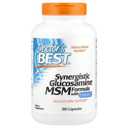 Doctor's Best, Synergistic Glucosamine MSM Formula with OptiMSM®, 180 Capsules