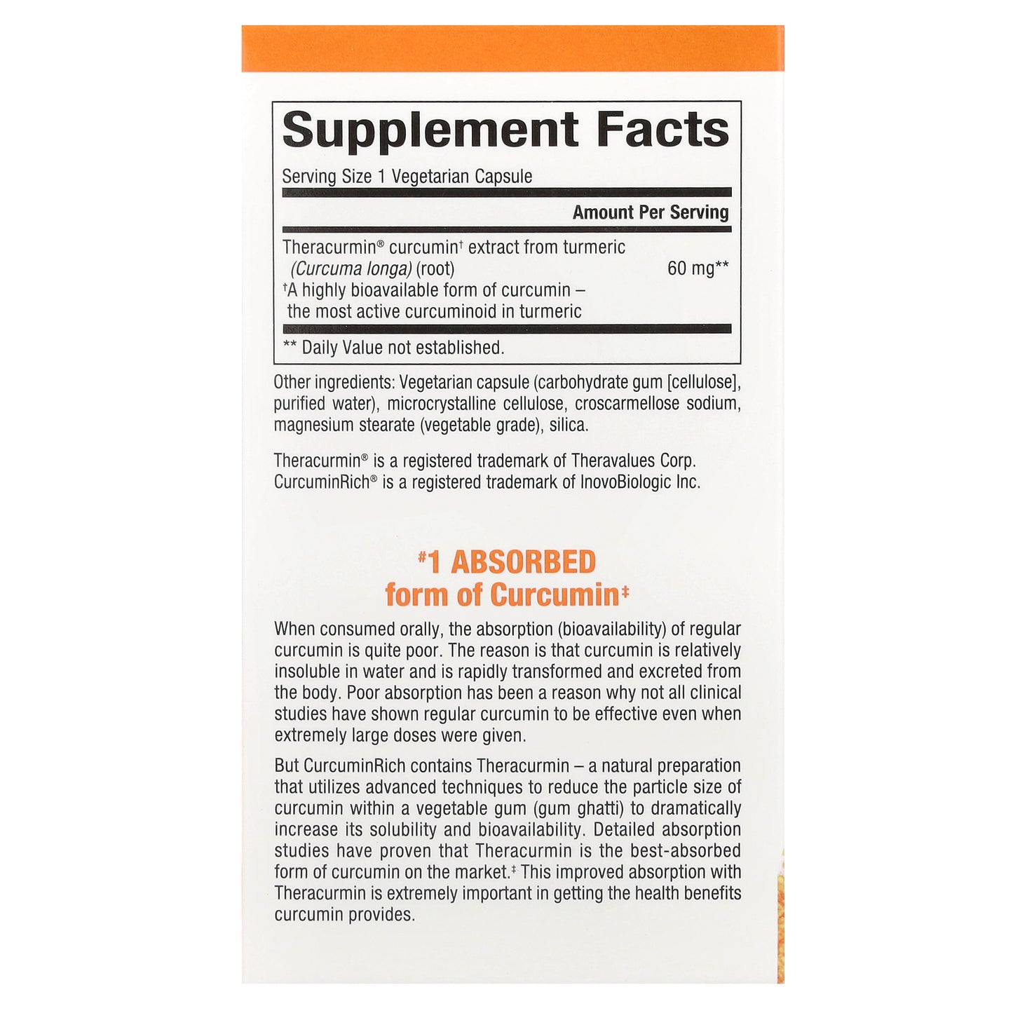 Natural Factors, CurcuminRich®, Theracurmin®, 60 mg, 60 Vegetarian Capsules