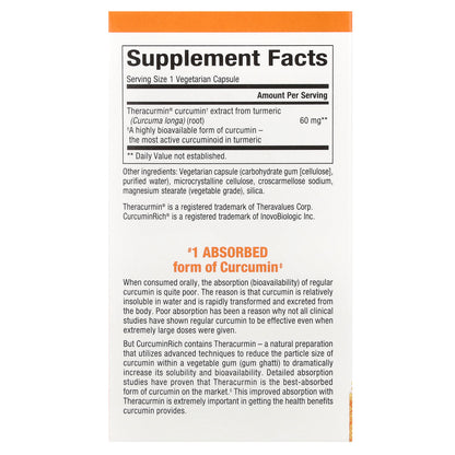 Natural Factors, CurcuminRich®, Theracurmin®, 60 mg, 60 Vegetarian Capsules