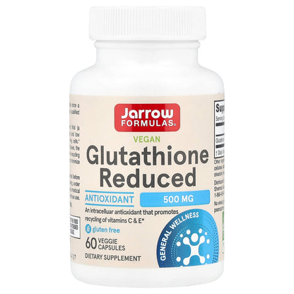 Jarrow Formulas, Vegan Glutathione Reduced, 500 mg, 60 Veggie Caps